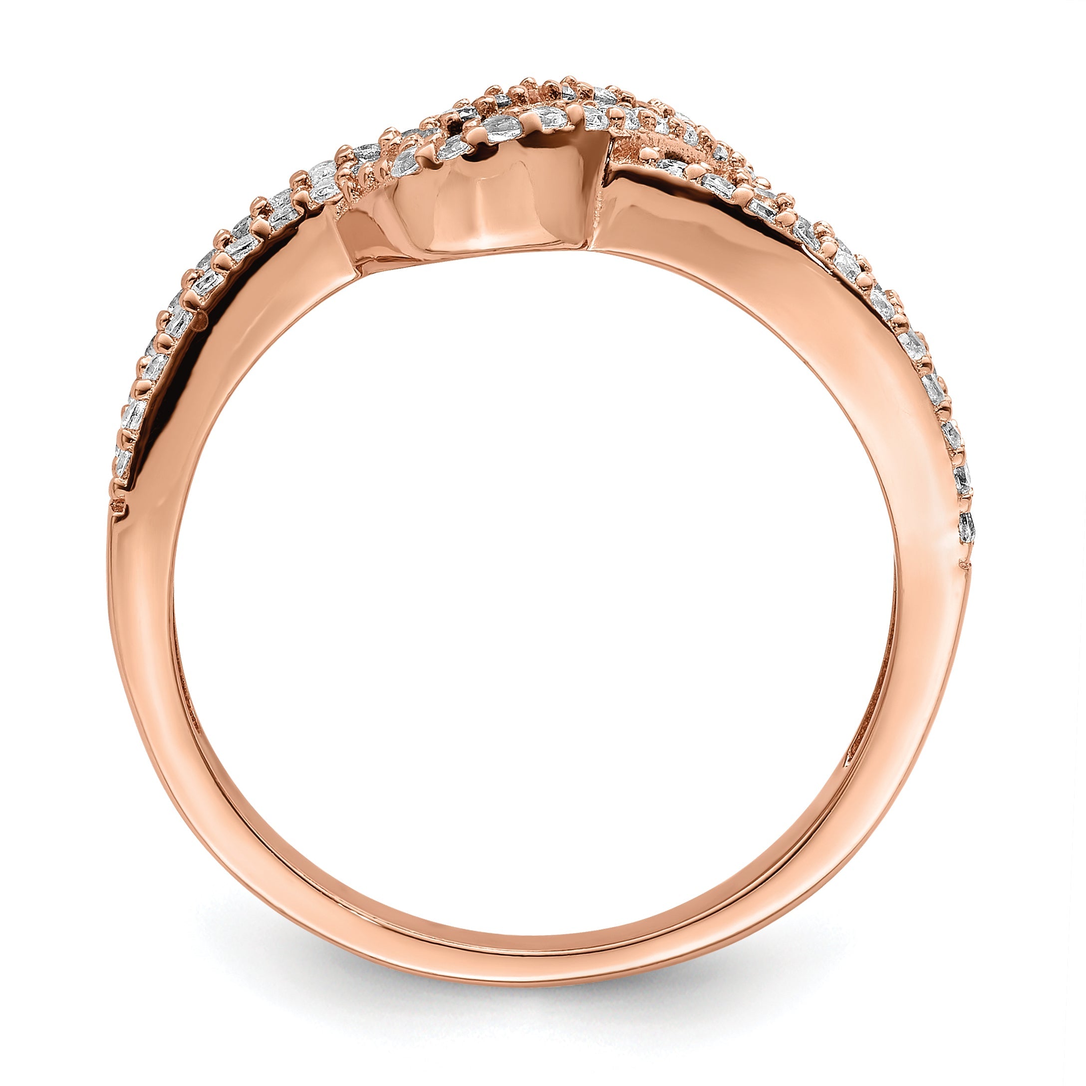 Sterlingsilber Roséfarben Schwarz Rhodiniert Zirkonia Fantasie Ring
