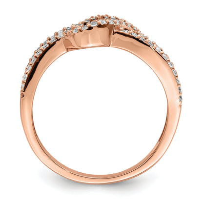 Sterlingsilber Roséfarben Schwarz Rhodiniert Zirkonia Fantasie Ring