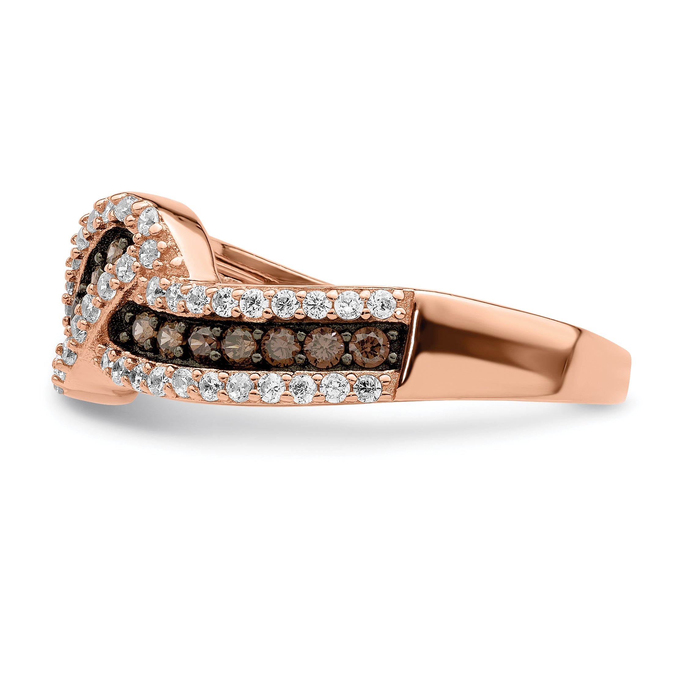 Sterlingsilber Roséfarben Schwarz Rhodiniert Zirkonia Fantasie Ring