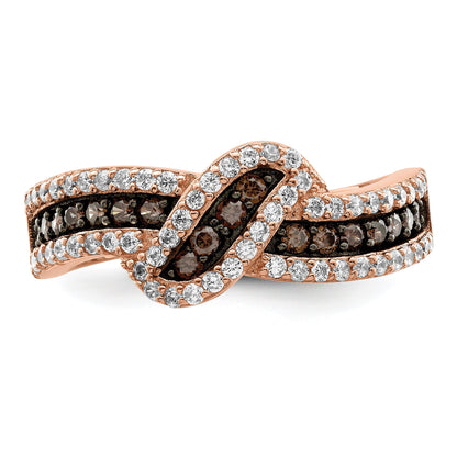 Sterlingsilber Roséfarben Schwarz Rhodiniert Zirkonia Fantasie Ring