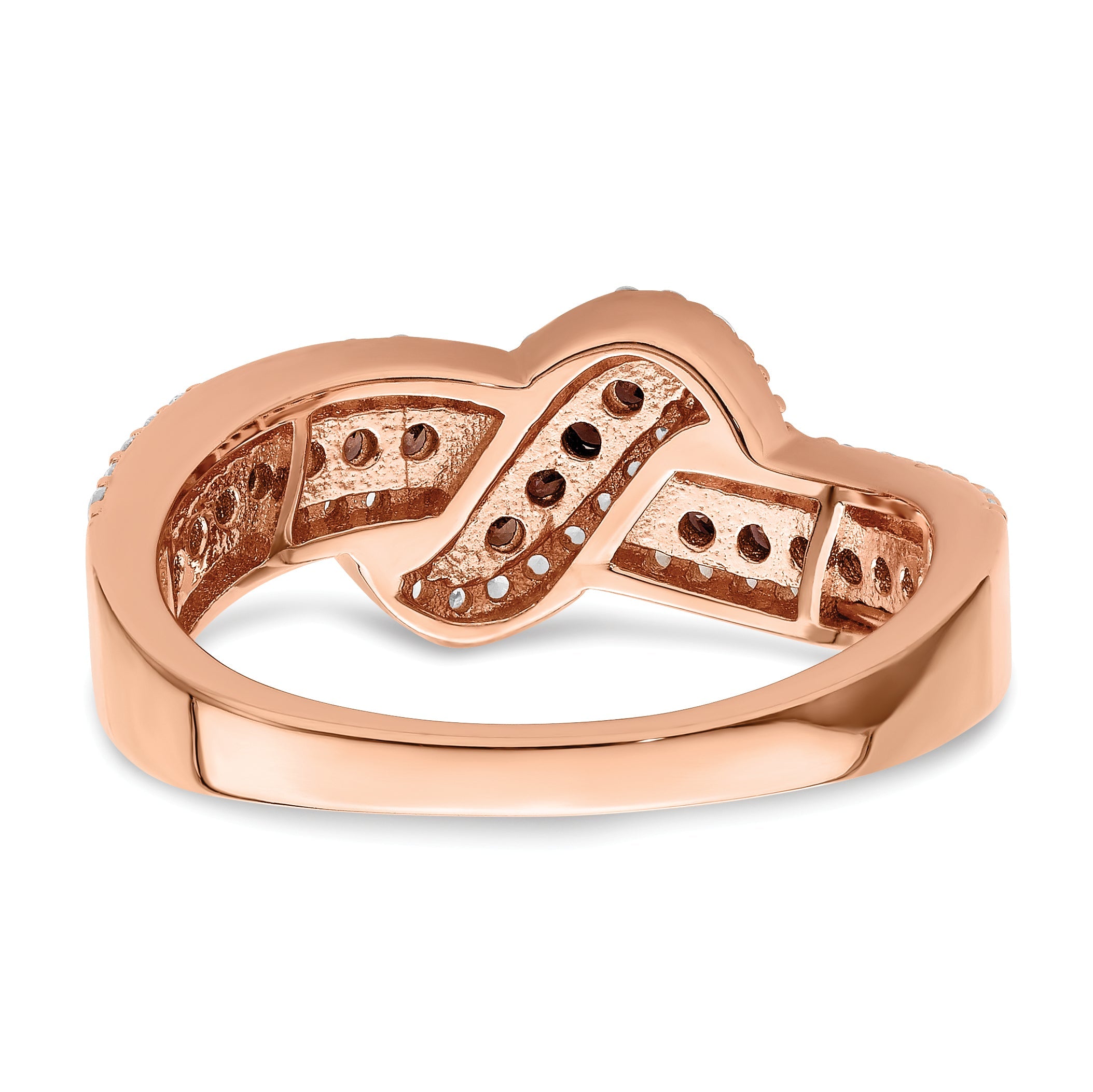 Sterlingsilber Roséfarben Schwarz Rhodiniert Zirkonia Fantasie Ring