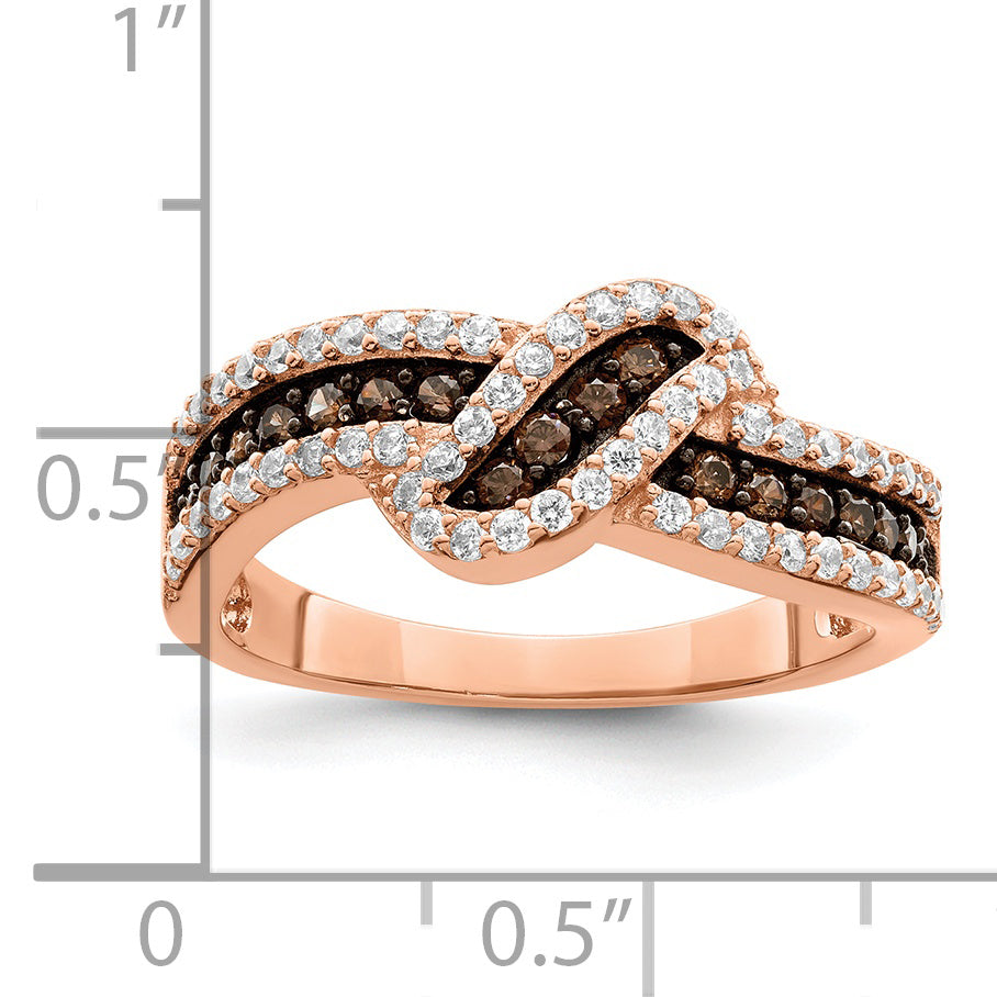 Sterlingsilber Roséfarben Schwarz Rhodiniert Zirkonia Fantasie Ring