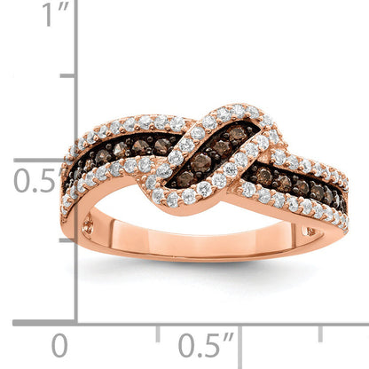 Sterlingsilber Roséfarben Schwarz Rhodiniert Zirkonia Fantasie Ring