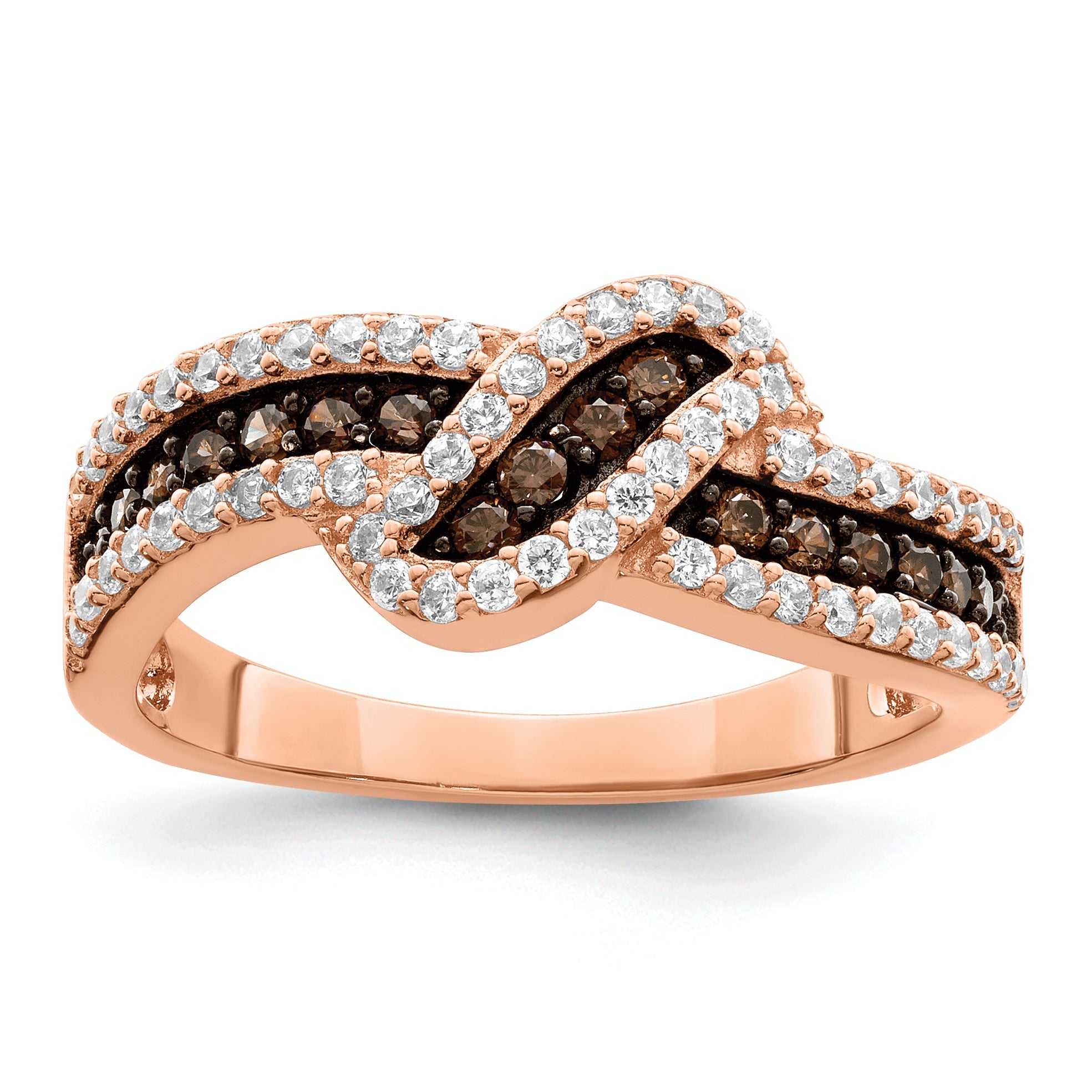 Sterlingsilber Roséfarben Schwarz Rhodiniert Zirkonia Fantasie Ring