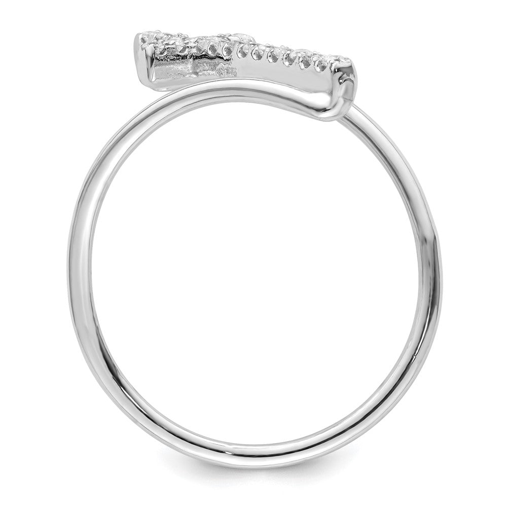 Sterlingsilber Rhodiniert Poliert Zirkonia Kreuz Ring