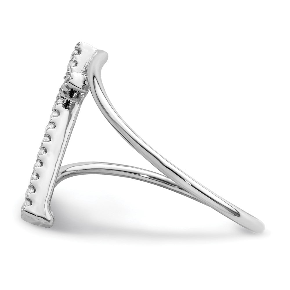 Sterlingsilber Rhodiniert Poliert Zirkonia Kreuz Ring