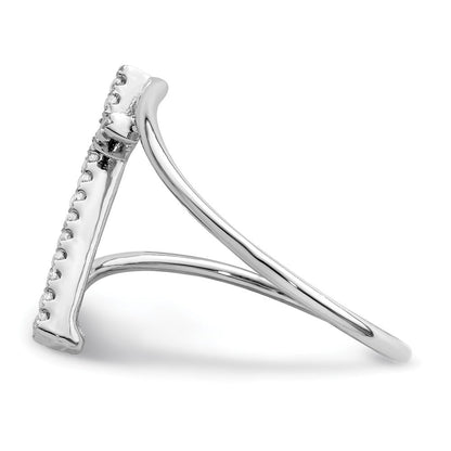 Sterlingsilber Rhodiniert Poliert Zirkonia Kreuz Ring