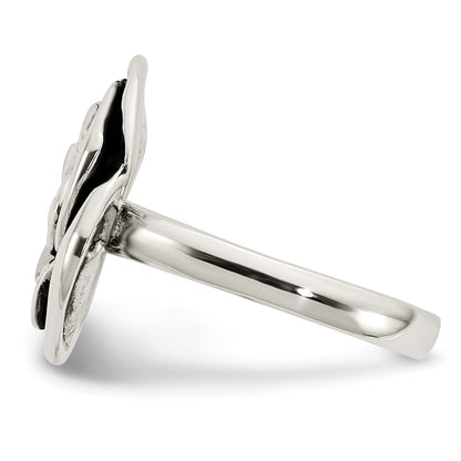 Sterlingsilber Poliert Antikisiert Rose Ring