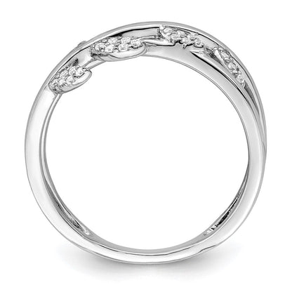 Sterlingsilber Rhodiniert Zirkonia Leaves Ring