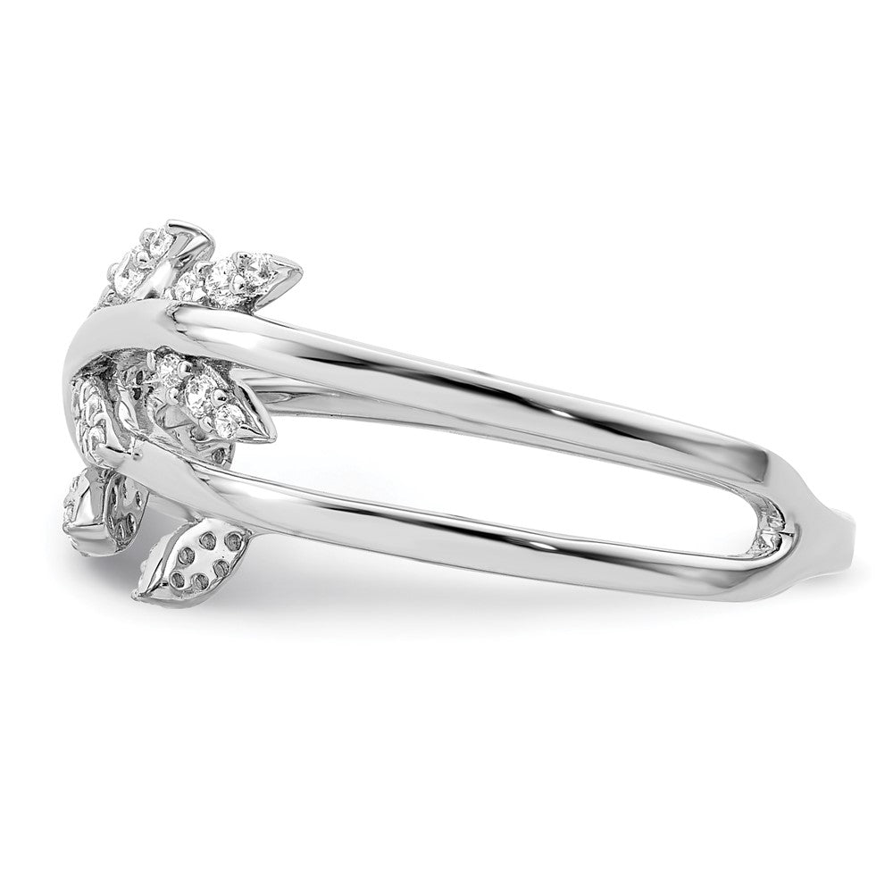 Sterlingsilber Rhodiniert Zirkonia Leaves Ring