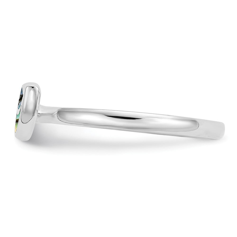 Sterlingsilber Rhodiniert Abalone Blatt Ring