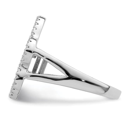 Sterlingsilber Rhodiniert Poliert Zirkonia Paw Druck Ring