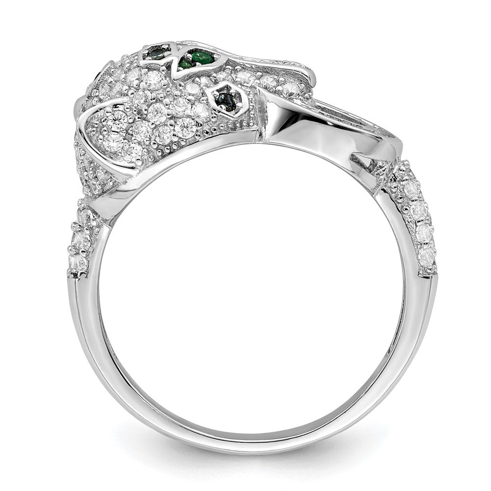 Sterlingsilber Rhodiniert Poliert Zirkonia Cheetah Ring