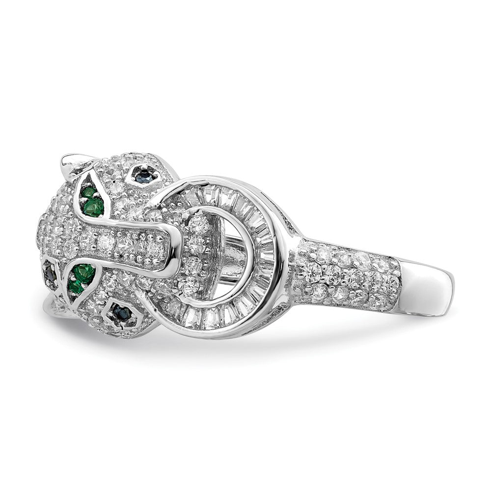 Sterlingsilber Rhodiniert Poliert Zirkonia Cheetah Ring