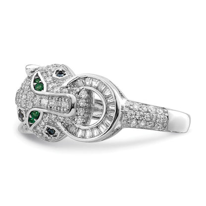 Sterlingsilber Rhodiniert Poliert Zirkonia Cheetah Ring