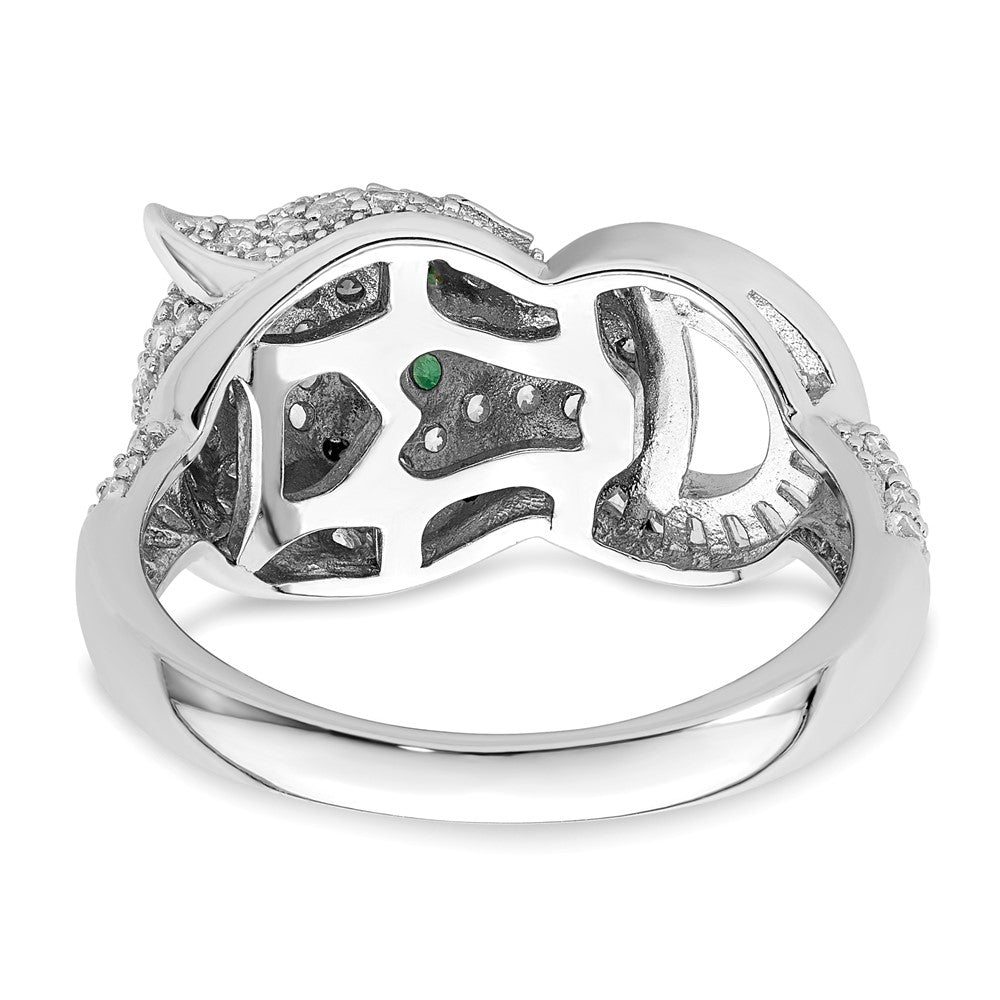 Sterlingsilber Rhodiniert Poliert Zirkonia Cheetah Ring