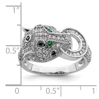 Sterlingsilber Rhodiniert Poliert Zirkonia Cheetah Ring