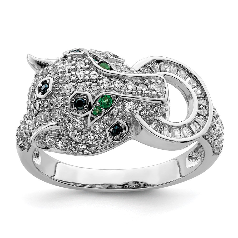 Sterlingsilber Rhodiniert Poliert Zirkonia Cheetah Ring