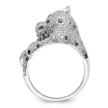 Sterlingsilber Rhodiniert Poliert Zirkonia Cheetah Ring