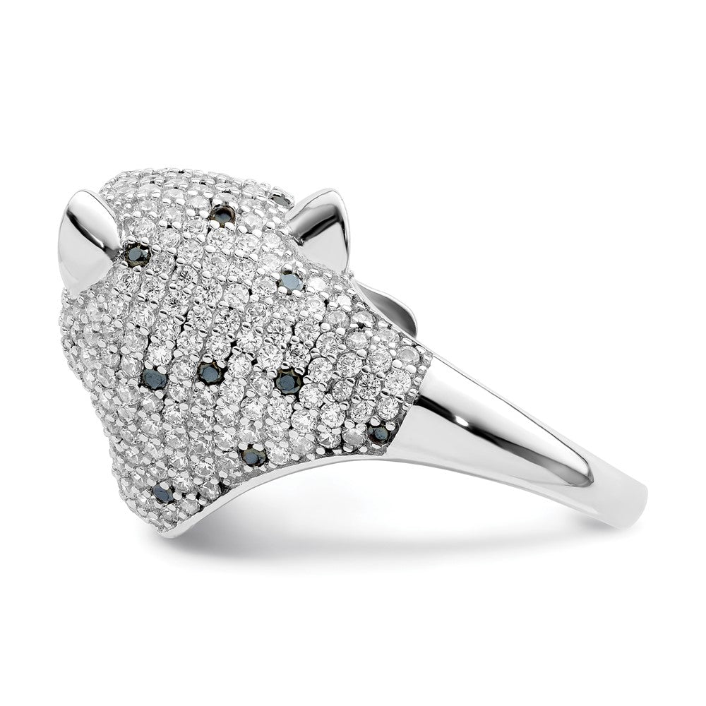 Sterlingsilber Rhodiniert Poliert Zirkonia Cheetah Ring