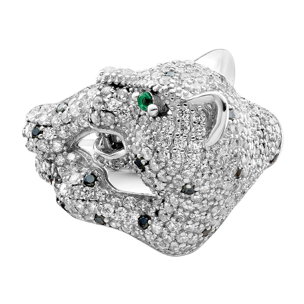 Sterlingsilber Rhodiniert Poliert Zirkonia Cheetah Ring