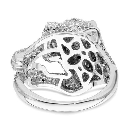 Sterlingsilber Rhodiniert Poliert Zirkonia Cheetah Ring