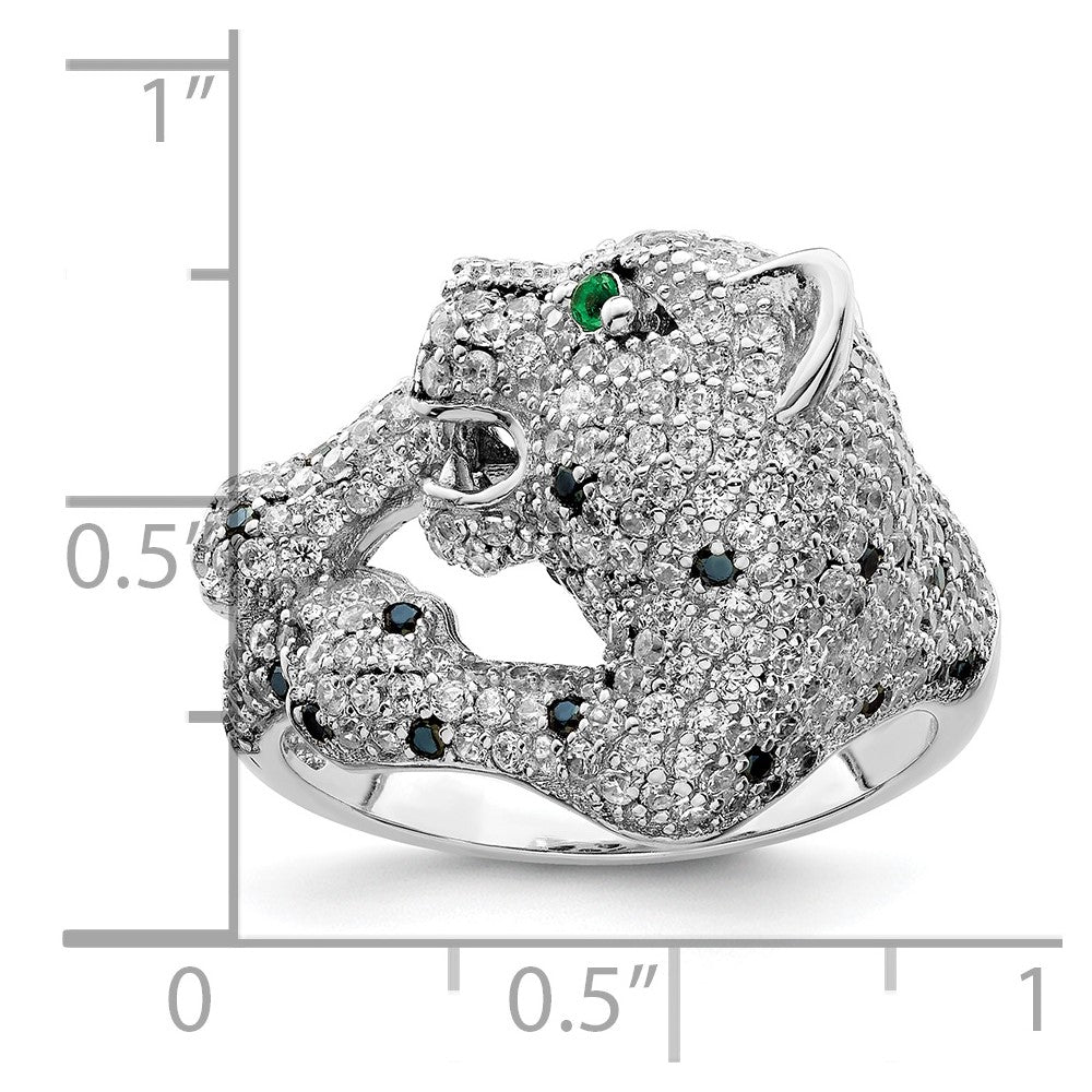 Sterlingsilber Rhodiniert Poliert Zirkonia Cheetah Ring
