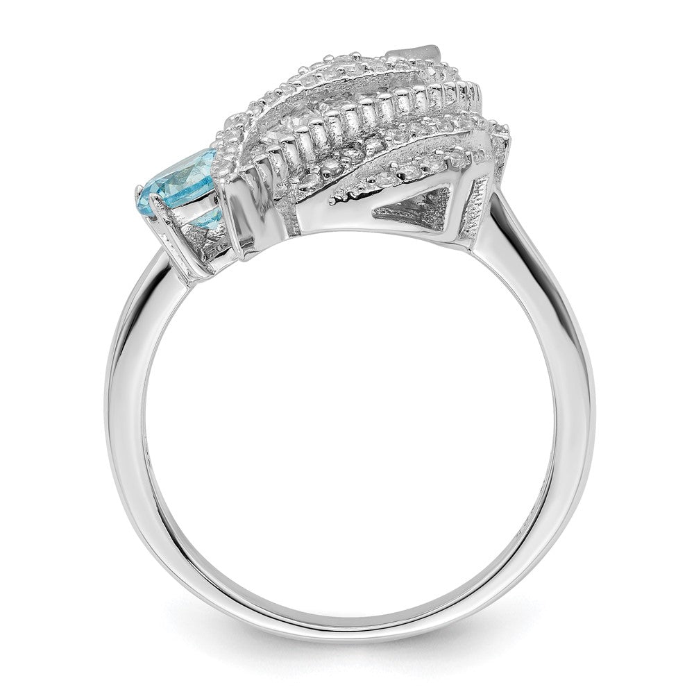 Sterlingsilber Rhodiniert Poliert Zirkonia Einhorn Ring