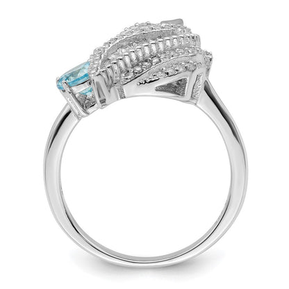 Sterlingsilber Rhodiniert Poliert Zirkonia Einhorn Ring