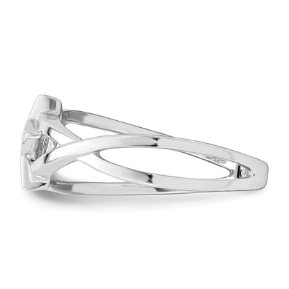 Sterlingsilber Rhodiniert Zirkonia Stern Ring