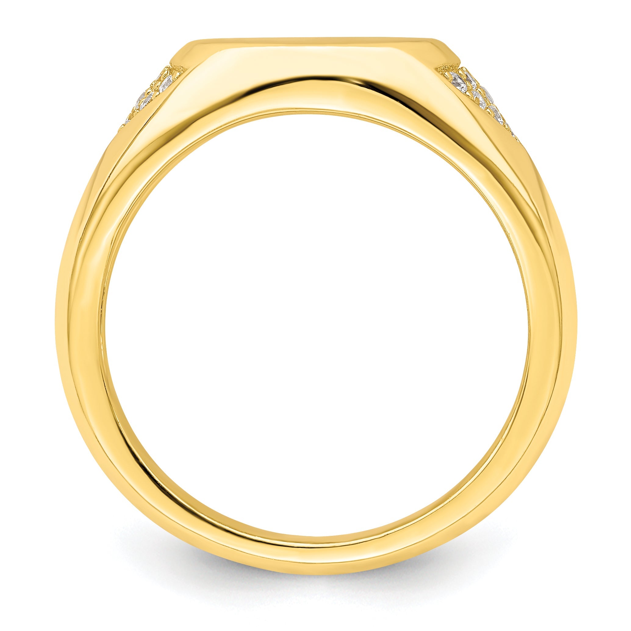 Sterlingsilber Zirkonia Goldfarben Siegel Ring