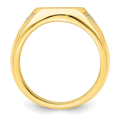 Sterlingsilber Zirkonia Goldfarben Siegel Ring