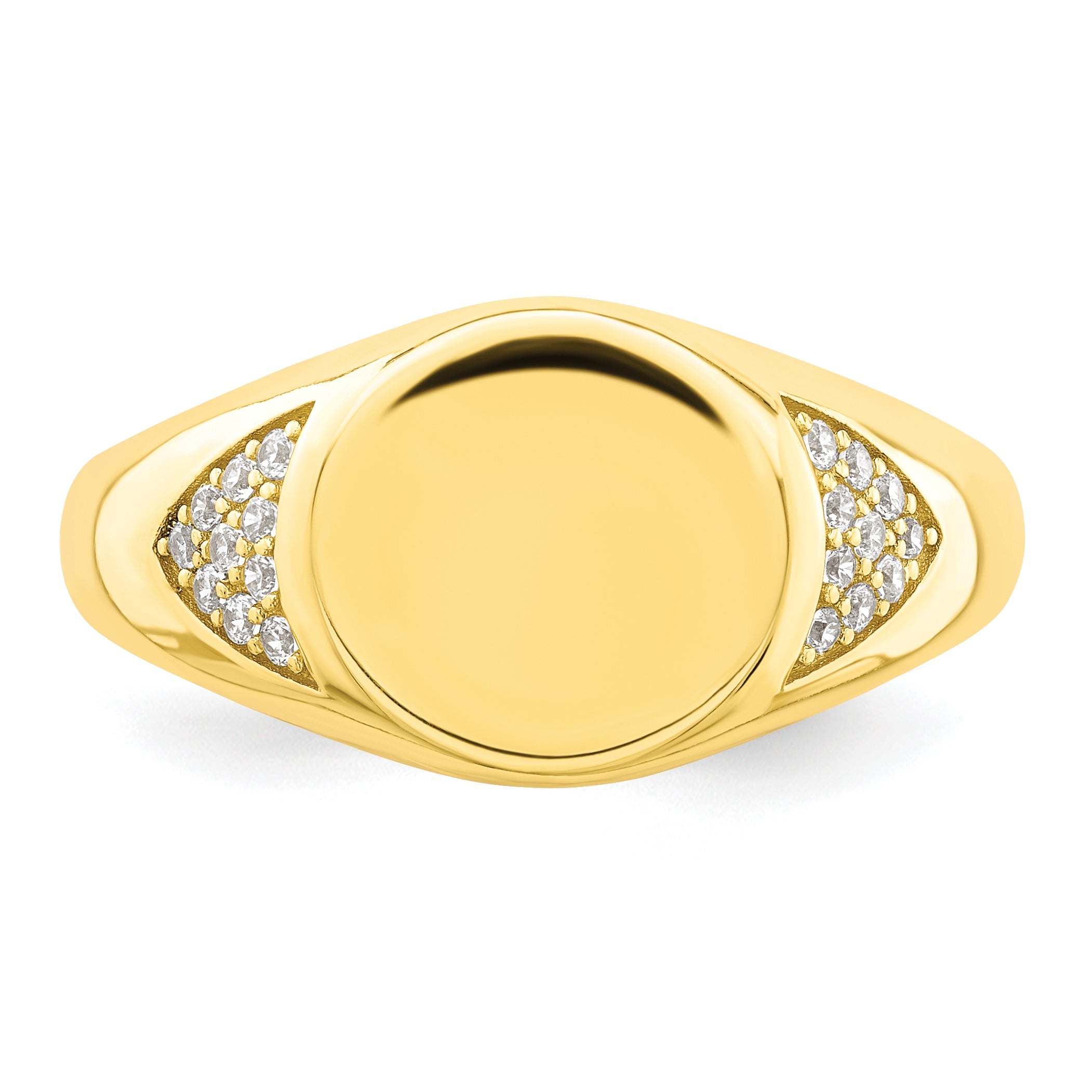 Sterlingsilber Zirkonia Goldfarben Siegel Ring