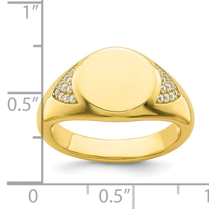 Sterlingsilber Zirkonia Goldfarben Siegel Ring