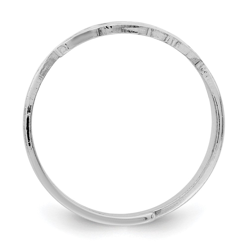 Sterlingsilber Rhod. Poliert Vier Blatt Verstellbar Ring