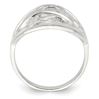 Sterlingsilber Poliert Gewellt Design Ring