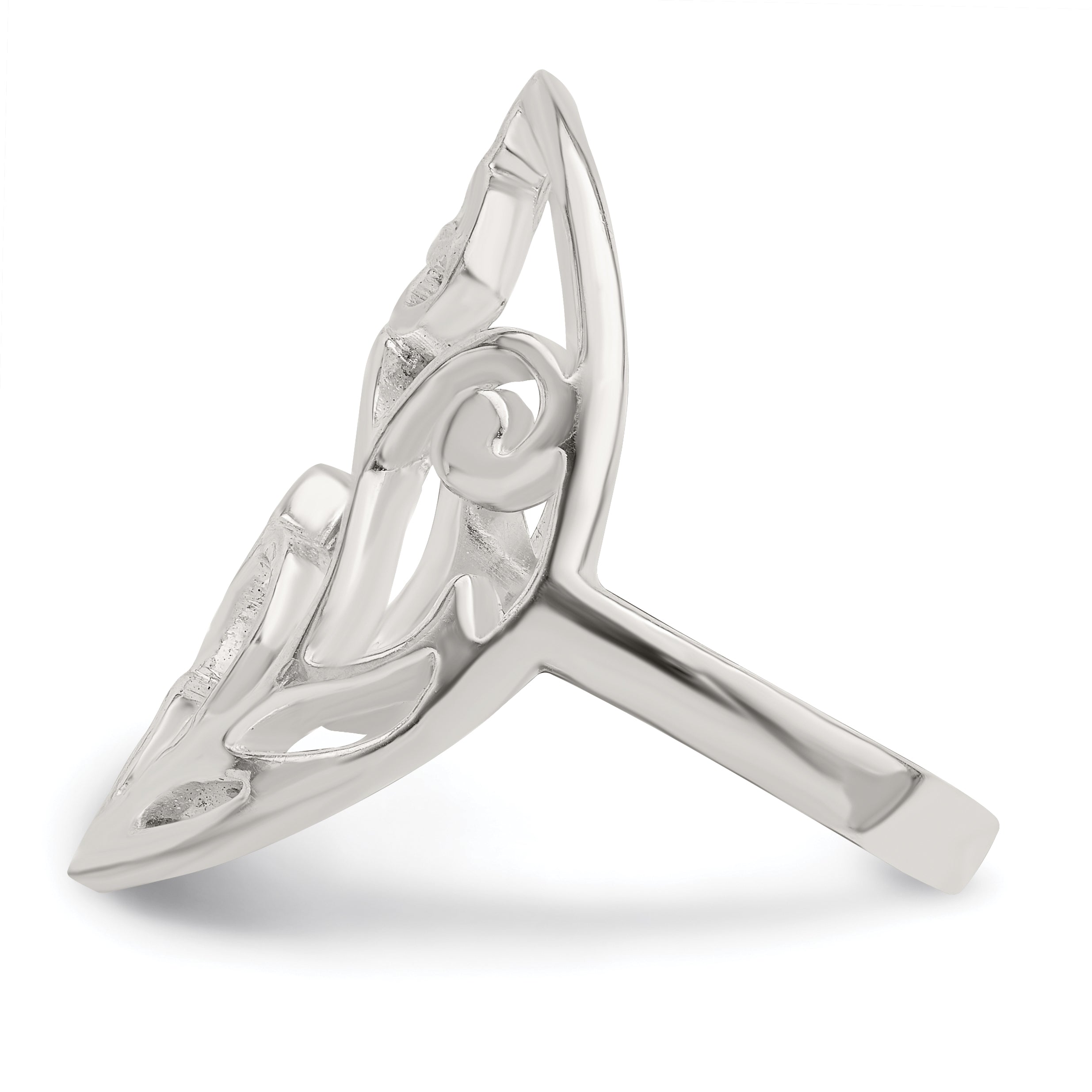 Sterlingsilber Poliert Gewellt Design Ring