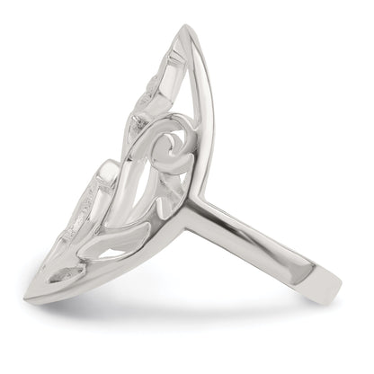 Sterlingsilber Poliert Gewellt Design Ring