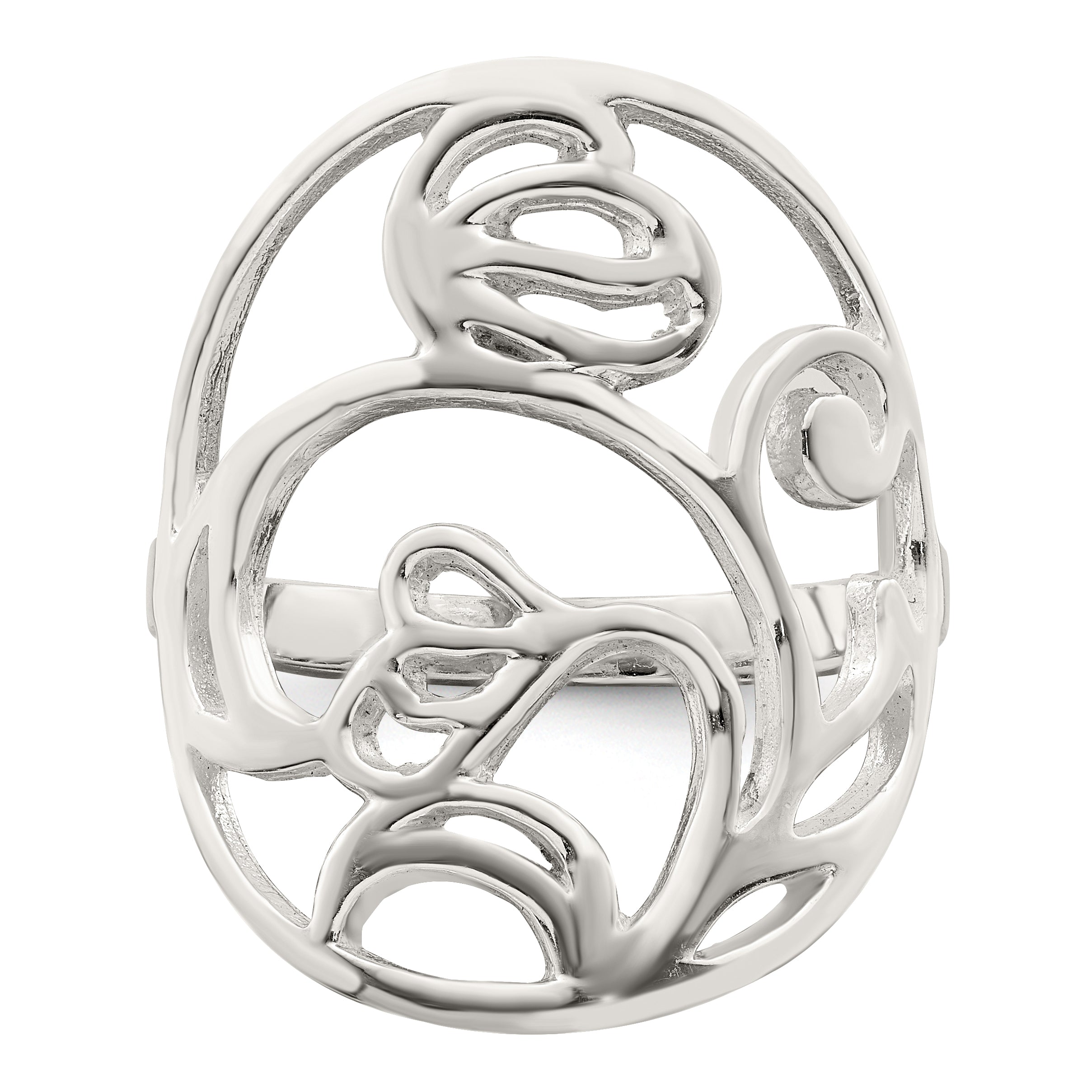 Sterlingsilber Poliert Gewellt Design Ring