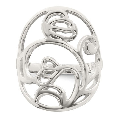 Sterlingsilber Poliert Gewellt Design Ring