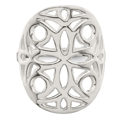 Sterlingsilber Poliert Blumen Design Ring