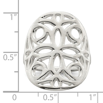 Sterlingsilber Poliert Blumen Design Ring