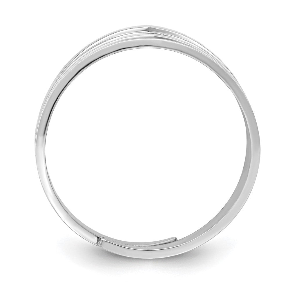 Sterlingsilber Rhod. Poliert Vier V Ring Verstellbar Ring