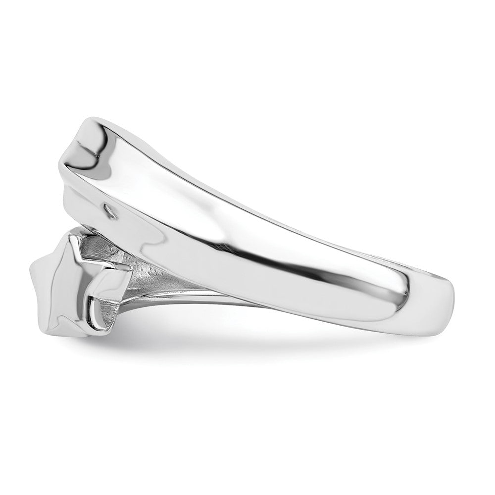 Sterlingsilber Rhodiniert Poliert Shooting Sterne Ring