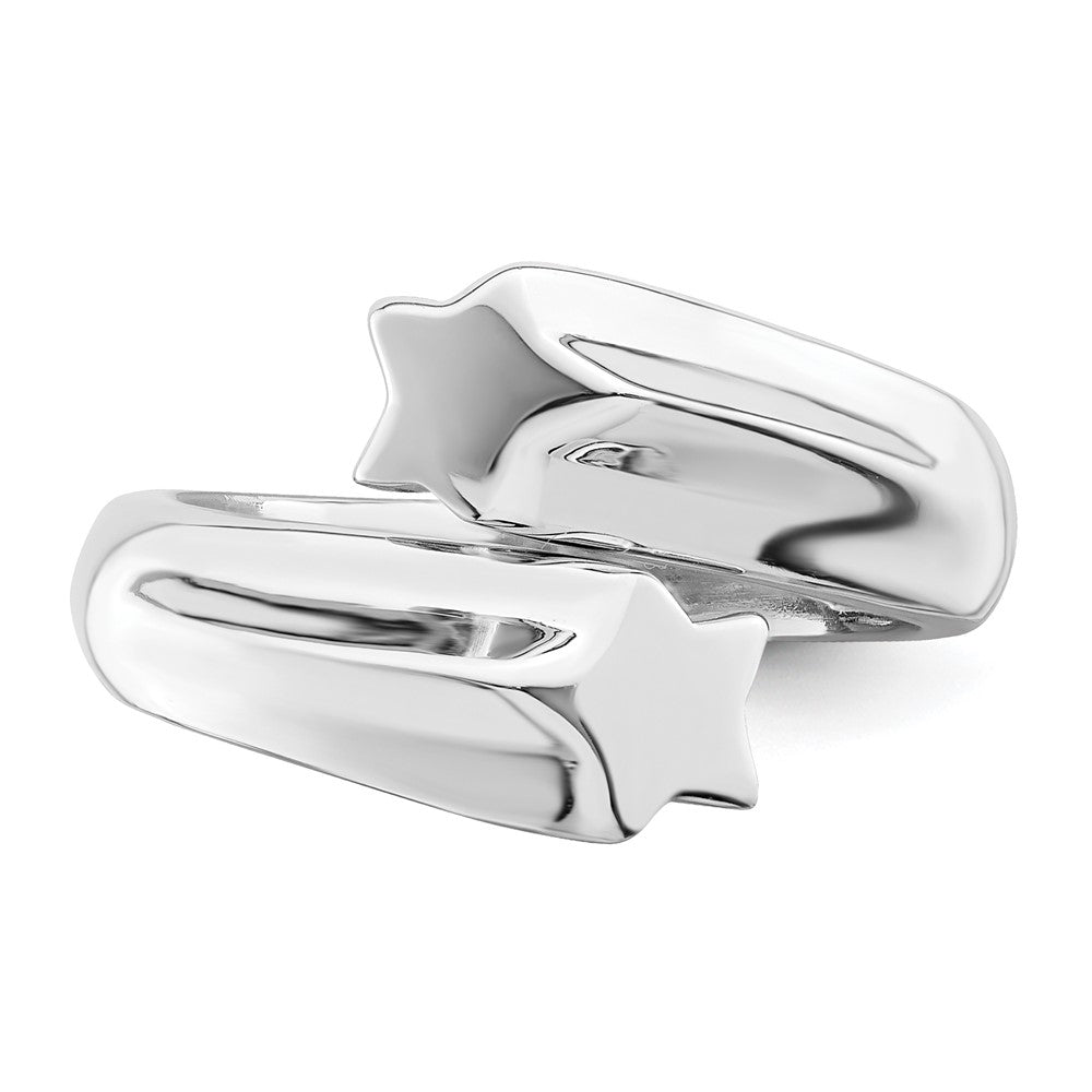 Sterlingsilber Rhodiniert Poliert Shooting Sterne Ring