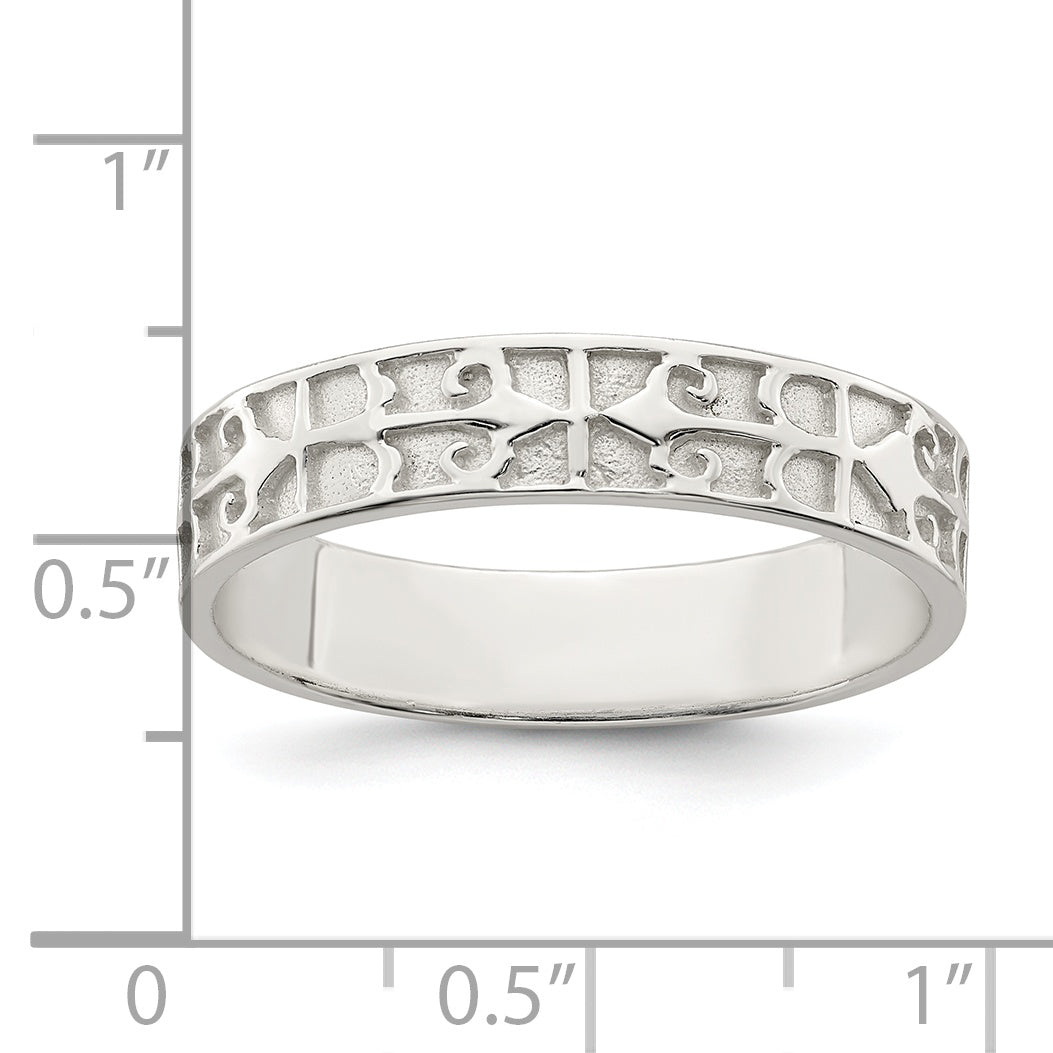 Sterlingsilber Poliert Design Ladie Ring