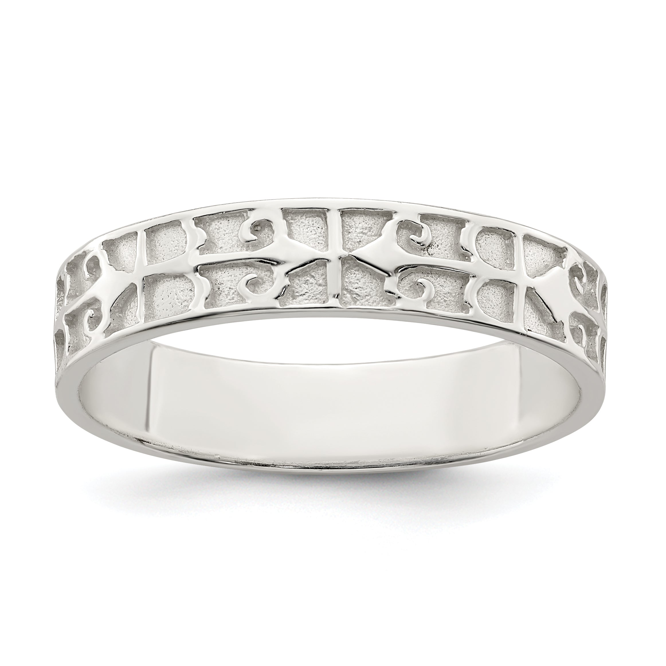 Sterlingsilber Poliert Design Ladie Ring