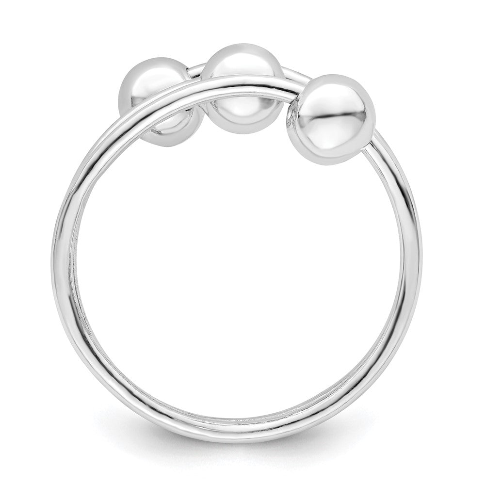 Sterlingsilber Rhodiniert Poliert 3 Kugel Ring