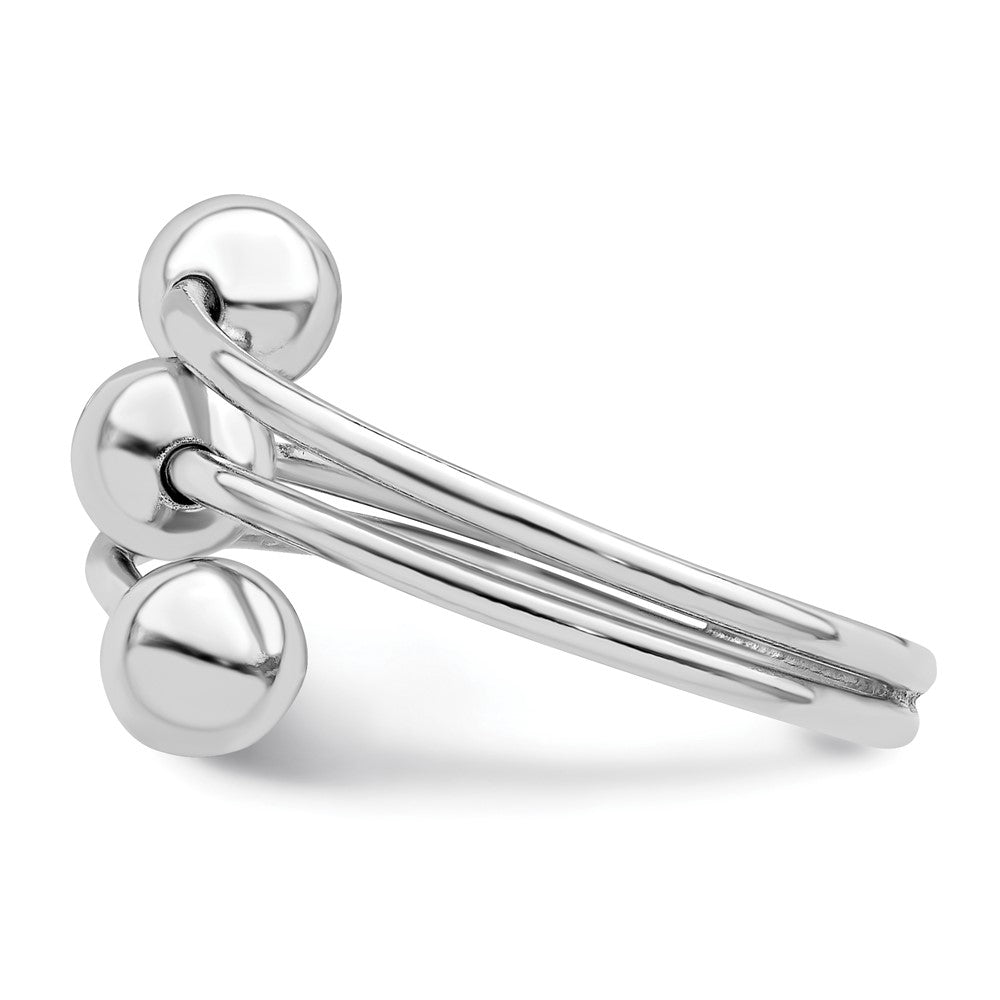 Sterlingsilber Rhodiniert Poliert 3 Kugel Ring