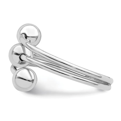 Sterlingsilber Rhodiniert Poliert 3 Kugel Ring